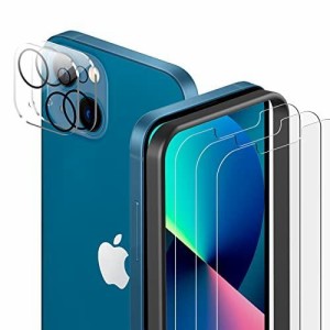 【5枚入り】AREYOUNG iPhone13 ガラスフィルム（3枚）+ iPhone 13 カメラフィルム （2枚）日本旭硝子製 硬度9H 高透過率 耐衝撃 飛散防止