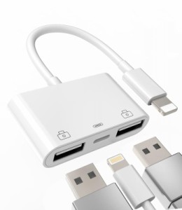 アップル Lightning USB 変換 同時 きゅうそく充電 ケーブル アダプタ(3in1)ライトニング USB3.0 OTG アダプターApple MFI認証 二股 あだ