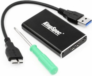 mSATA ケース SSD MSATA3 高速 USB3.0 6Gbps HDD外付けケース 超小型 外付けドライブケース UASP対応 ドライバ USBケーブル付き アルミ製