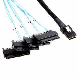 chenyang Mini SAS SFF-8087 36ピン ホスト 1~4 SAS SFF-8482 ターゲット SAS ディスクケーブル 1.0M (1.0m)