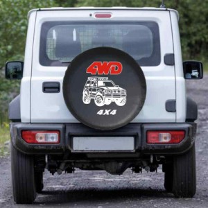 Auovo スペアタイヤカバー ジムニー 専用 16インチ（175/80R16）4WD タイヤカバー 防水 アウトドアスタイル ブラック ス (4×4)