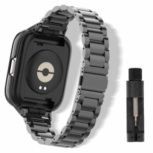 [ReHowy] バンド Xiaomi Redmi Watch 3 Active 対応 交換バンド ビジネス風 ステンレス製 サイズ調節可能 調整工具付き 交換ベルト 替え