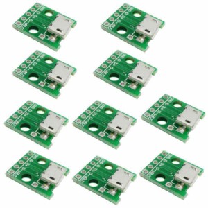 KKHMF 10個 マイクロUSB→DIP アダプタ 5pin メス・コネクタ B Type PCB コンバータ モジュールボード