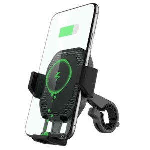 バイク専用 スマホホルダー 振動吸収 マウント 対応 コンパクト スマホ スタンド アルミ合金 急速充電 落下防止 片手着脱 (充電機能付き