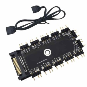 rgb ハブ, CTRICALVER 1〜11ポートARGB HUB 5V 3Pin RGBスプリッターハブ SATA/IDEポート付き電源50cm延長ケーブル