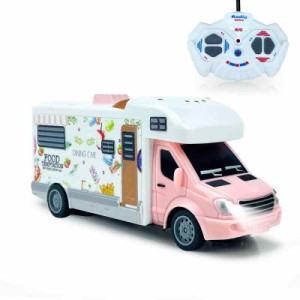 ラジコン オフロード 車 おもちゃ 女の子 ラジコンカー キッチンカー 電動RCカー 1/20 リモコンカー ピンク 子供 おもちゃ 誕生日 クリス