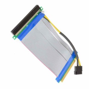 Chenyang PCI-E Express 16Xから16倍 ライザーエクステンダーカード Molex IDE電源&リボンケーブル付き 20cm