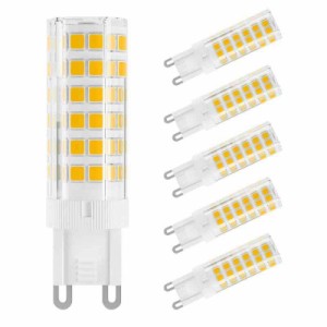 DiCUNO LED電球 G9口金 セラミックス LEDランプ 調光不可能 全方向照明 6個セット (電球色, 5W)