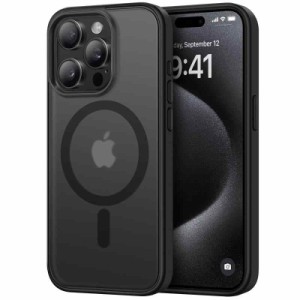 TENDLIN iPhone 15 Pro Max 用ケース MagSafe対応 半透明 マット感 擦り傷防止 指紋防止 薄型 対応 アイフォン15 Pro Max カバー (ブラッ