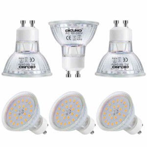 DiCUNO LED電球 GU10口金 スポットライト 6W 60Wハロゲン相当650lm AC100-240V 調光不可 6個セット (昼白色)