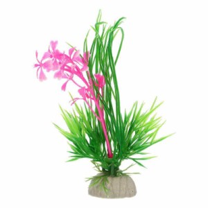 VOCOSTE 水槽のアクアリウムの装飾の植物 ミニアクアリウムの装飾 プラスチック植物 アクアリウムの装飾用 13 cm (ピンク)