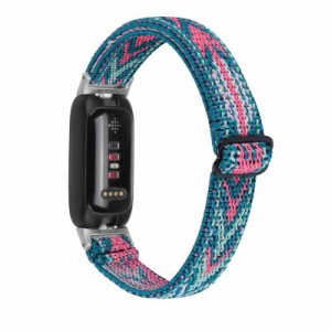 対応 Fitbit inspire 3 交換スパンバンド 交換ベルト 男女共用 調節便利 多色選択 弾力性 花柄バンド ニットバンド 軽い通気 編み物 (37#