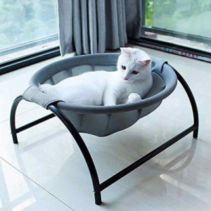 JUNSPOW 猫ベッド ペットハンモック 犬猫用ベッド 自立式 猫寝床 ネコベッド 猫用品 ペット用品 丸洗い 安定な構造 取り外し可能 通気性 