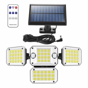 ELUTENG センサーライト 屋外 ソーラー 人感 分離型【296LED 4灯式 3600mAh大容量電池 4.8M延長コード】人感センサーライト IP65防水 3つ