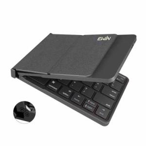 Ewin Bluetooth 新型 キーボード 折りたたみ式 超軽量 薄型 レザーカバー 手帳型 ワイヤレスキーボード USB 薄型 IOS/Android/Windows に