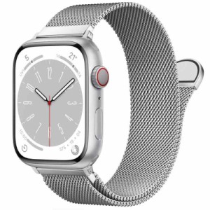 [OULUOQI] コンパチブル Apple Watch バンド 41mm 40mm 38mm 49mm 45mm 44mm 42mmアップルウォッチバンド マグネットクラスプ ステンレス