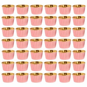 OUNONA ベーキングカップ 100枚入 タルト型 カップケーキ型 マフィンカップ 紙製 耐熱 耐油 DIY製菓用品（コーヒー2） (ピンク)