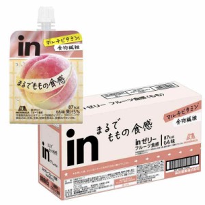 inゼリー フルーツ食感 もも (150g×6個) 栄養補助ゼリー 10秒チャージ 食物繊維5g 1食分のマルチビタミン12種類 まるで果物 食感 甘み 