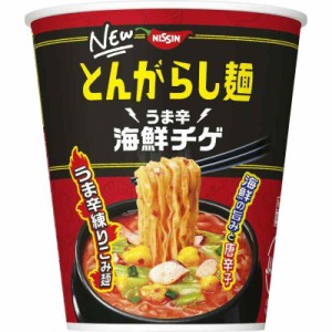 日清食品 日清のとんがらし麺 うま辛海鮮チゲ [うま辛練り込み麺] カップ麺 62g ×12個