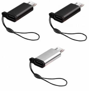maarku 3個入り USB 変換アダプター USB Type C to Micro 変換コネクタ データ転送 充電 マイクロ セット 急速充電 紛失防止 ストラップ