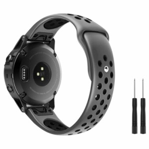 ATiC GARMIN Fenix 5 / Fenix 5 Plus バンド ガーミン 交換用バンド 腕時計バンド スマートウォッチバンド シリコン 交換ベルト 軽量 耐