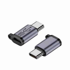 SZSL マイクロUSB-Type C 変換アダプター Micro USB to USB Type C 変換 コネクタ 充電とデータ転送 紛失防止 アルミニウム合金 小型 簡