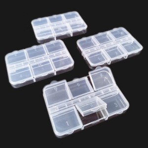 Morices 4個 小さい 透明 収納ボックス、6グリッド ポータブル ピルケース、ミニ 空の 小物 ジュエリーオーガナイザー ビーズ容器 薬入れ
