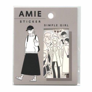 Amie sticker/アミ ステッカー【simple girl】かわいい フレークシール 811