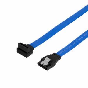 オウルテック SATA3ケーブル 6Gbps対応 ラッチ付き ストレート ？ 上L型コネクター (0.2m, 上L型, ブルー)