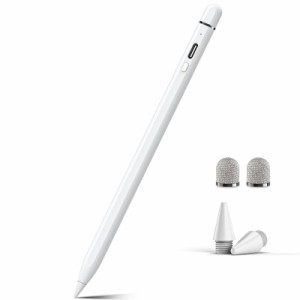 Adrawpen タッチペン iPad ペン【2023年最新型 POMペン先/導電繊維ペン先 2in1】 スタイラスペン 高感度 高精度 傾き感知 磁気吸着 パー