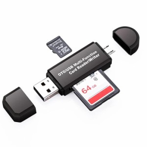 VJK SDメモリー カードリーダー USBマルチカードリーダー 多機能 OTG SD/Micro SDカード両対応Micro usb/USB接続 USB2.0端子とMicro USB