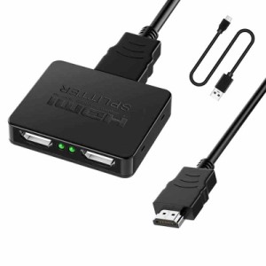 yangoo HDMI 分配器 1入力 2出力 同時出力 HDMI スプリッター ハブ 2画面 hdmi 増設 オーディオ同期 4K 3D 1080p 複数出力 ミラーモード 