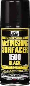 GSIクレオス Mr.フィニッシングサーフェイサー1500 スプレー ブラック 170ml ホビー用表面処理材 B526