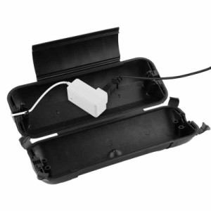 RESTMO 防水 コンセントボックス 耐候性 延長コード 屋外 防雨型 カバー イルミネーション ホリデー照明用 プラグ 保護 大型 (黒)