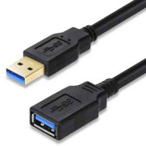 USB 延長 XBOHJOE USB3.0延長ケーブル 金メッキコネクタ タイプAオスからAメスへの延長ケーブルコードデータ転送5Gbps (3M, ブラック)