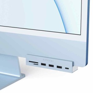 Satechi アルミニウム Type-C クランプハブ Pro USB-C データポート, 3xUSB-A 3.0, Micro/SDカードリーダー (2021/2023 iMac, ブルー)