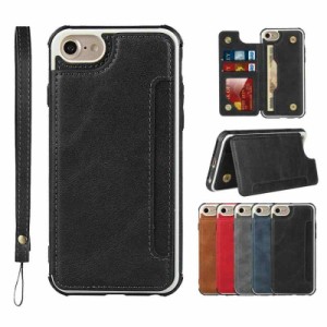 iphone/samsung/sony 手帳型 背面ケース IC カード収納 多機能携帯電話カード 磁石吸着 (iPhone 6/7/8/SE 2020, ブラック)