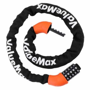 ValueMax チェーンロック バイクロック 自転車ロック 自転車鍵 ダイヤルロック 5桁ダイヤル式 6mm 亜鉛合金強化 パスワード自由設定 盗難