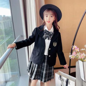 卒業式 スーツ 女の子 小学生 4点セット ジャケット スカート シャツ リボンタイ 子供服 卒服 小学校 卒業式スーツ 子供スーツ フォーマ