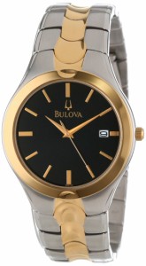ブローバMen s 98b133ブレスレットブラックダイヤル腕時計