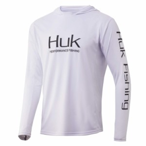 Huk メンズ Icon X パーカー  釣り用シャツ 50 UPF 日焼け止め付き ホワイト M