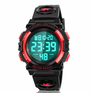 ATIMO キッズデジタル腕時計 多機能 防水 ファッションデジタル腕時計 アラームストップウォ