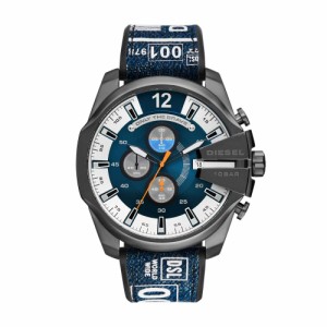 Diesel Mega Chief Chronograph Silicone Watch - DZ4541 Blue One Size