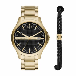 Armani Exchange メンズ 3針日付 ステンレススチール 腕時計 46mm ケースサイズ ゴールド ブレス