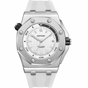 KIMSDUN Stylish Sport Watches Date Calendar Waterproof Automatic Mechanical Wristwatch Casual Watch Transparent Bottom 