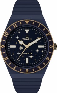 Timex レディース Celestial Q 36mm 腕時計 - ゴールドトーンブレスレット ブルーダイヤル ゴールド