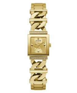 GUESS ゴールド調チェーンリンク アナログ腕時計 ゴールド クラシック