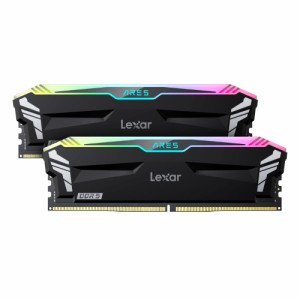 Lexar ARES RGB 32GB 2x16GB DDR5 RAM 6000MTs CL30 デスクトップメモリ - AMD Expo および Intel XMP 3.0 ブラッ