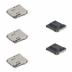 Fielect 5pcs SD Memory Card Socket Holder Spring Loaded Push Type PCB Mount Connector 9 Pin並行輸入品