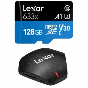 Lexar High-Performance 633x 128GB MicroSDXC UHS-I Card with SD Adapter LSDMI128BBNL633A with Professional Multi-Card 3-in-1
